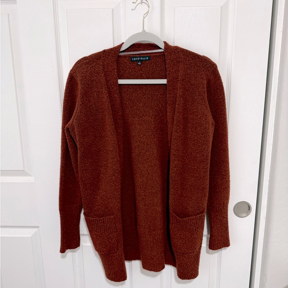 Love Ellie Rust Cardigan Sweater